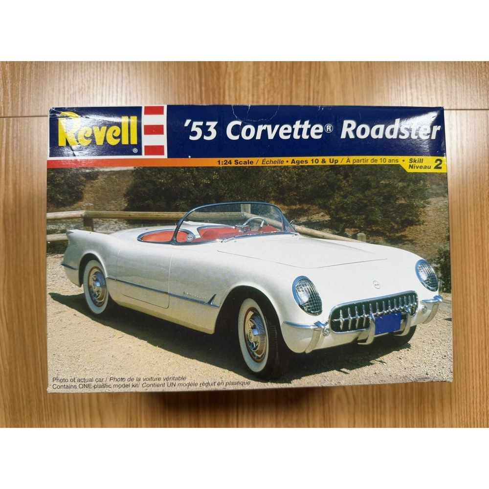 Revell 1:24 '53 Corvette Roadster Model Kit #85-2164 - Partially Started